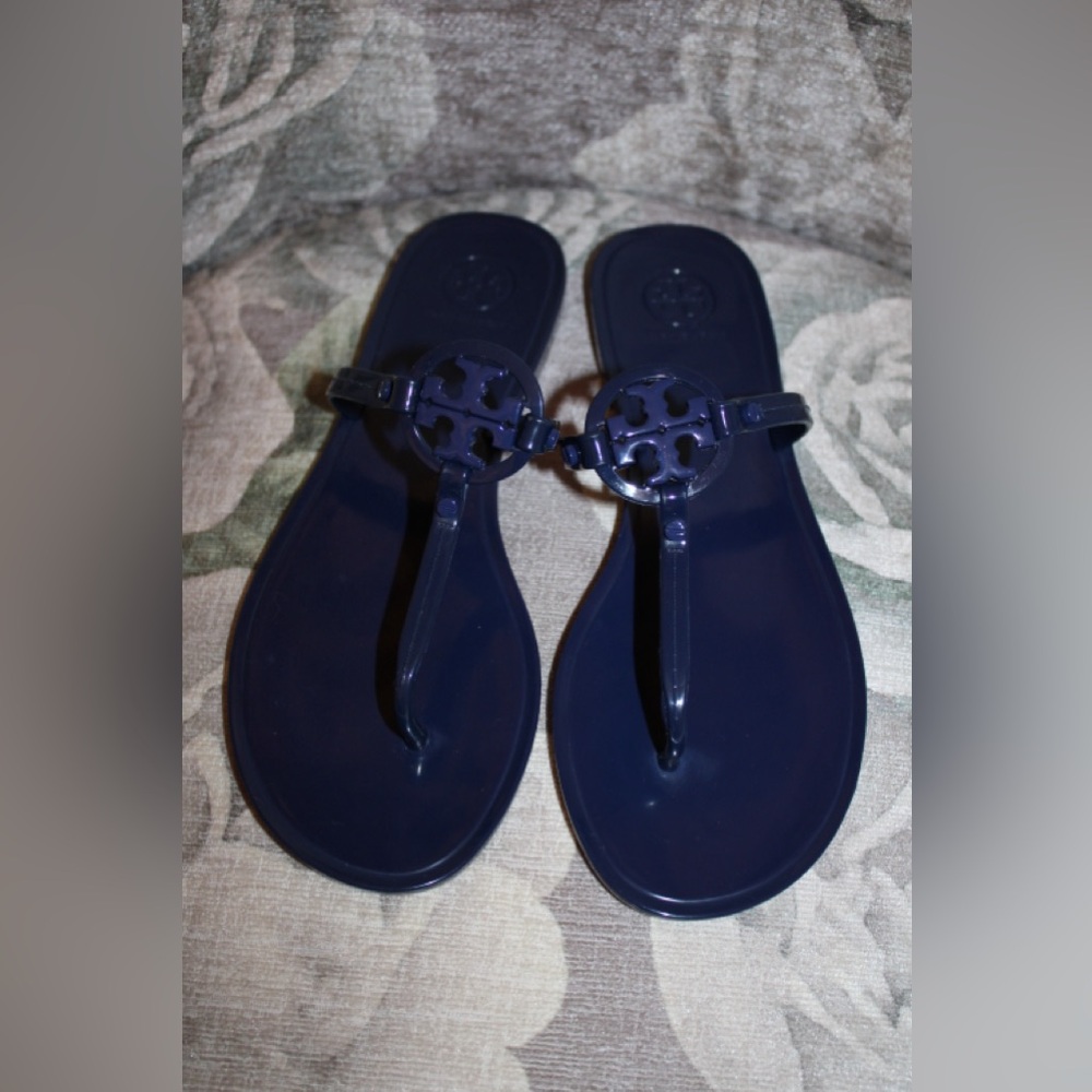 Tory Burch Miller Jelly Sandals Navy Blue